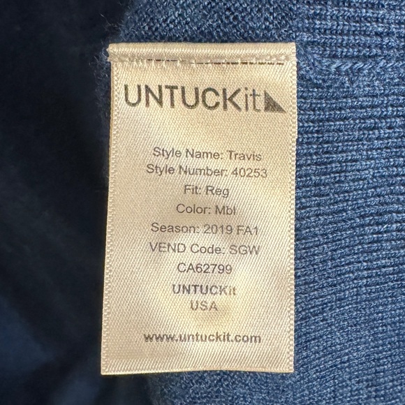 UNTUCKIT merino wool Travis henley sweater size L - Picture 2 of 3